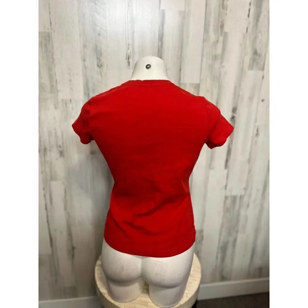 Red V neck top - Picture 3 of 5